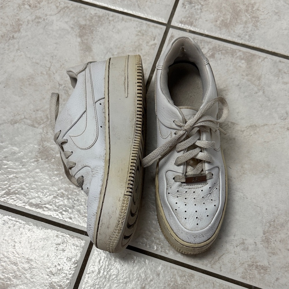 Nike platform white Airforce 1s